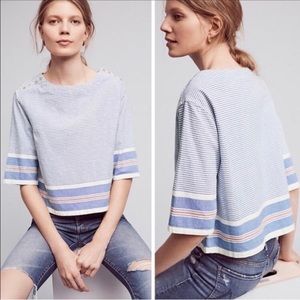 Anthropologie Maeve stripe top size L